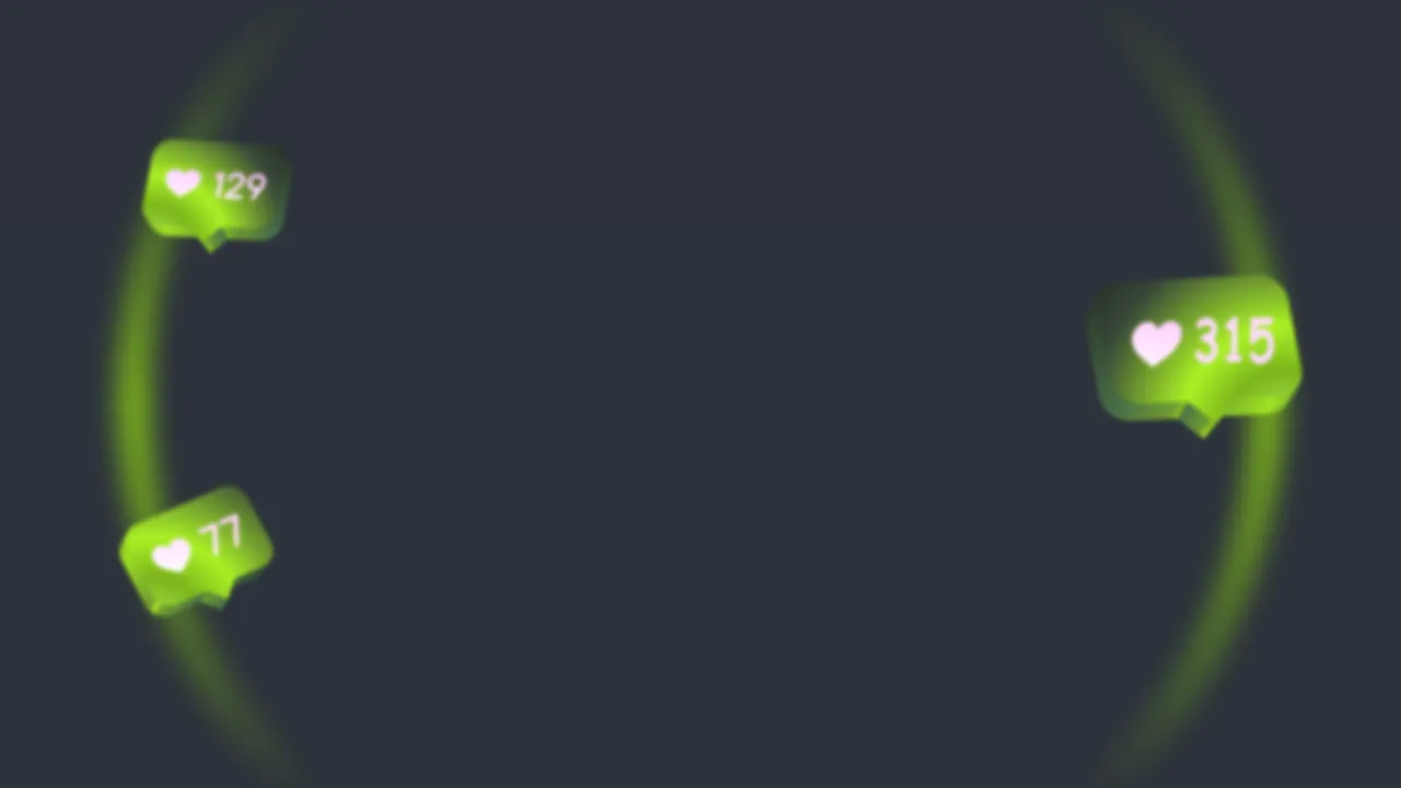 Uma moldura com likes do Instagram na cor verde